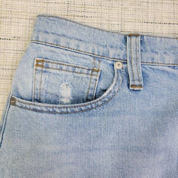 Madewell Women's Rigid Denim A-Line Mini Skirt Cutout Edition Size 27 - Picture 2 of 10